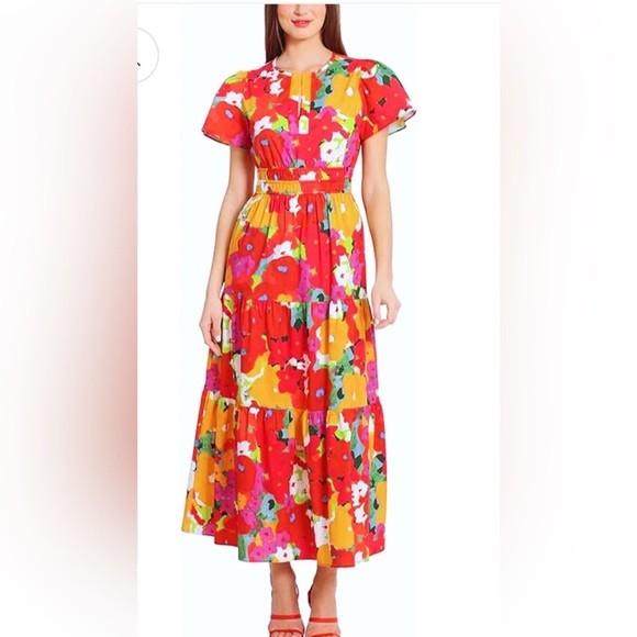 Maggy London Vibrant Floral Maxi Dress - Picture 1 of 5